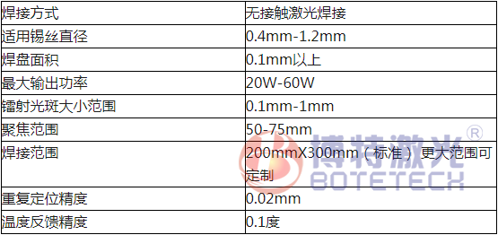 激光焊锡机设备参数